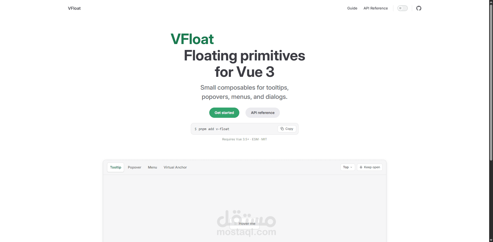 VFloat — مكتبة برمجية مفتوحة المصدر لواجهات وعناصر Vue 3 التفاعلية