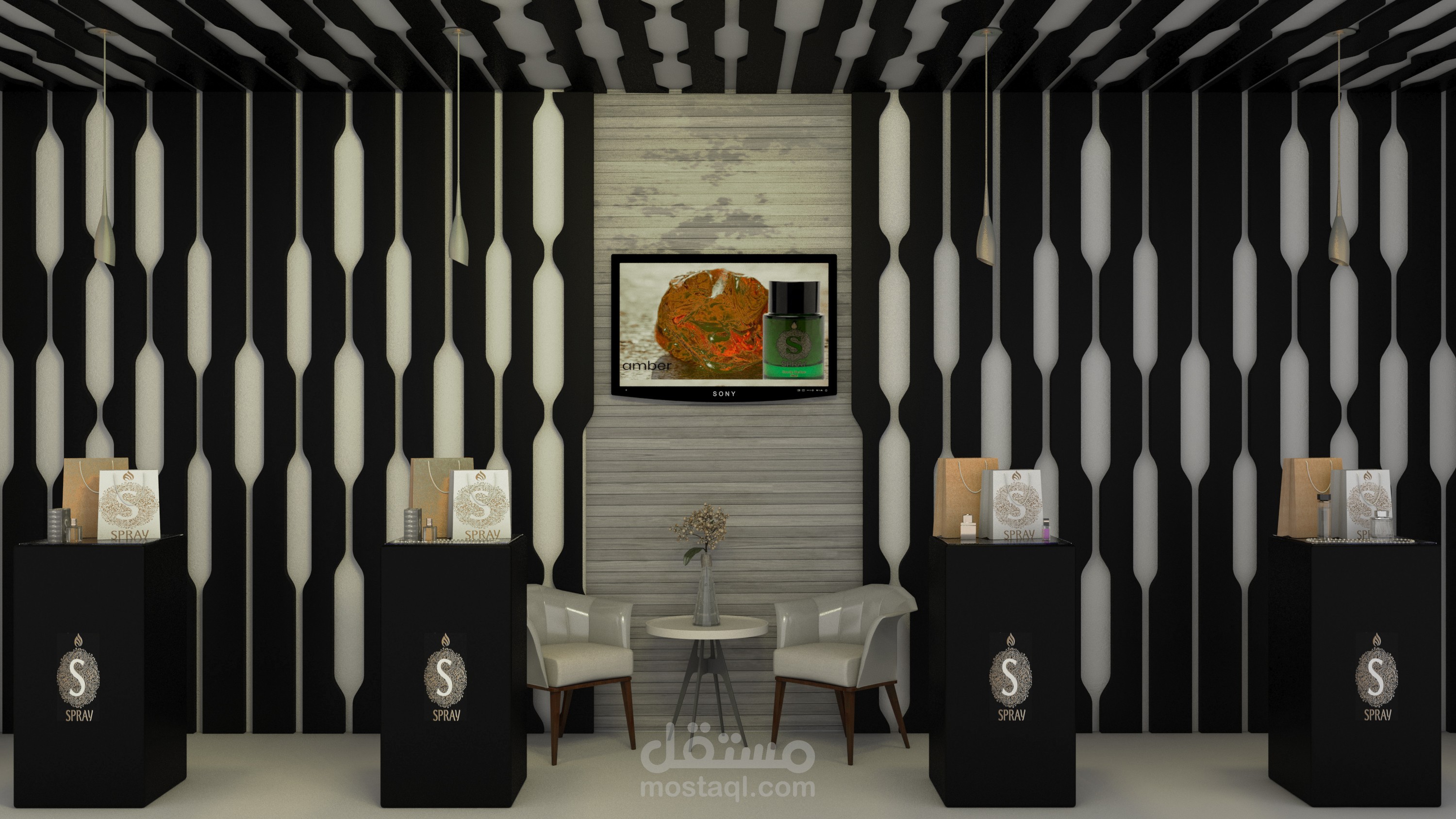 تصميم ديكور داخلي لمحل عطورات وتعديل ل واجهه زجاجيه في السعودية