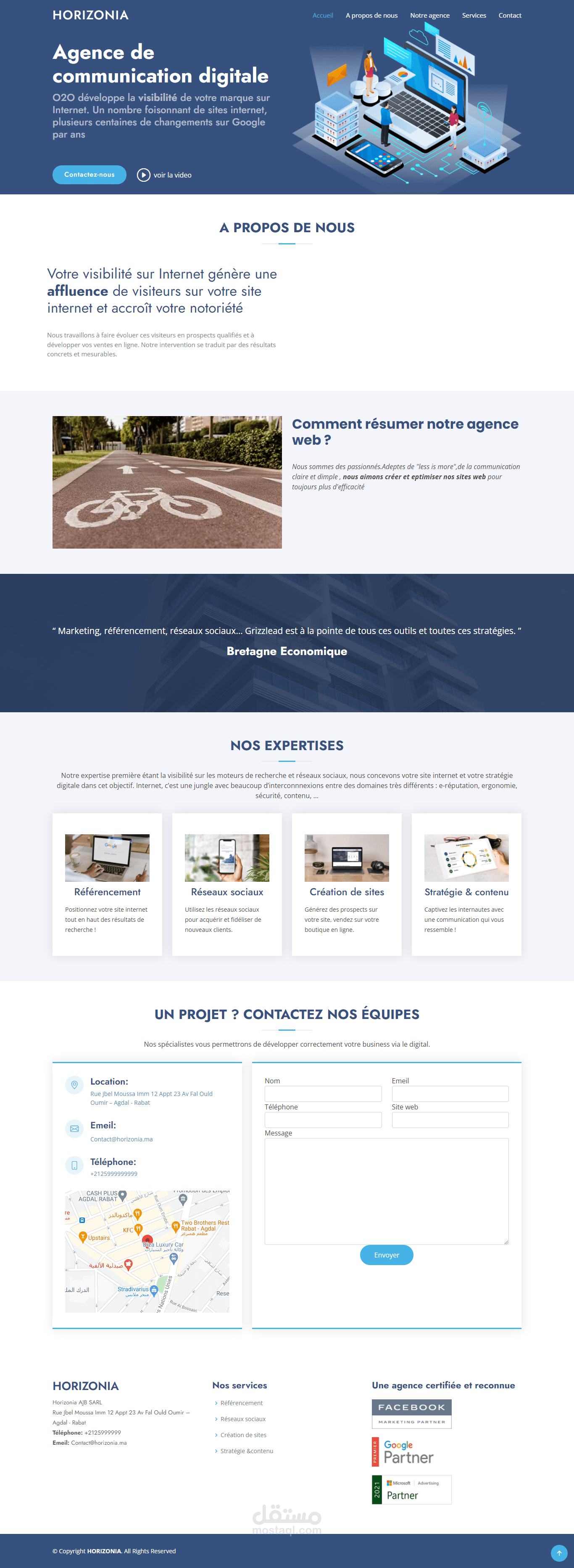 موقع عرض وكالة الويب - SITE VITRINE AGENCE WEB