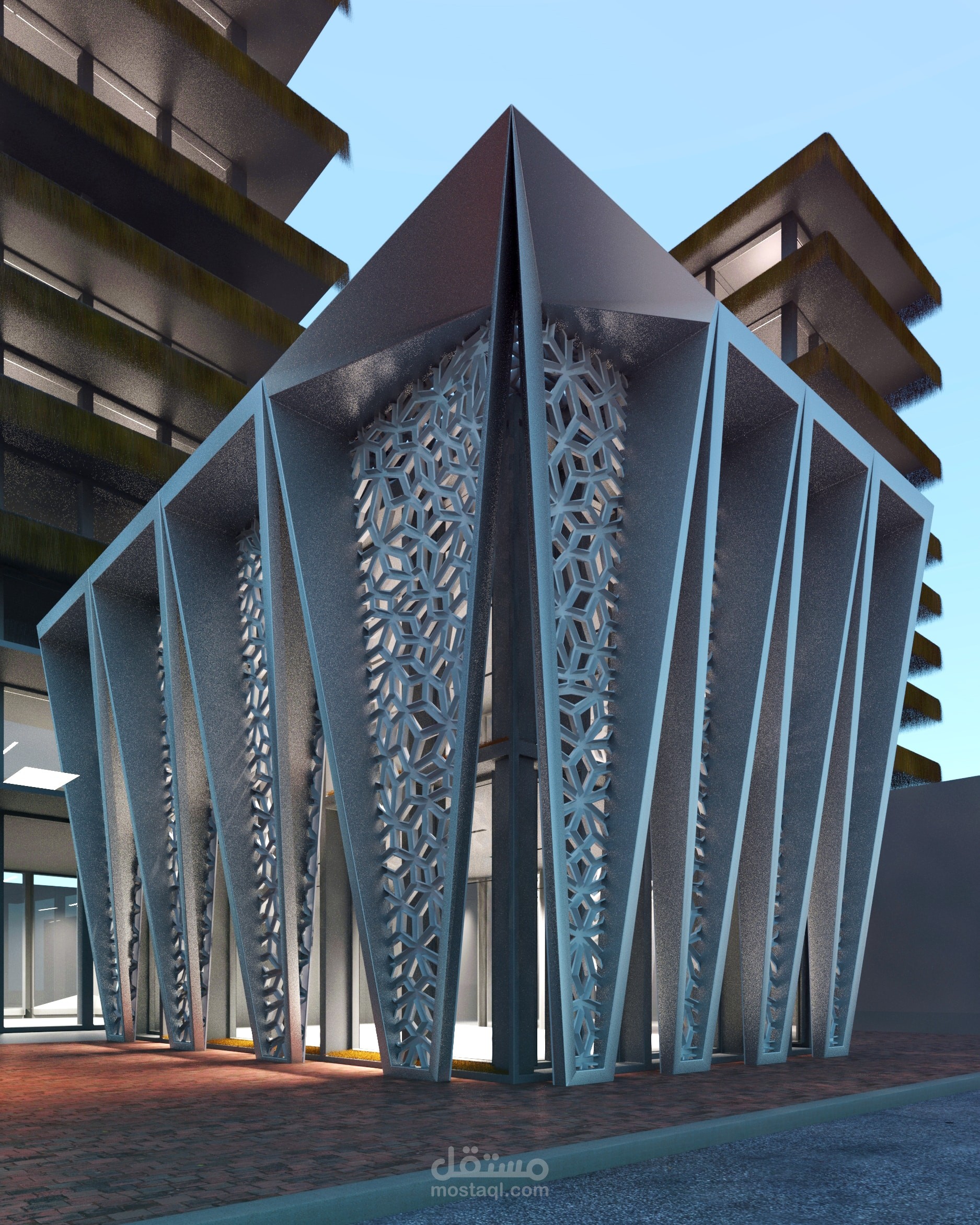 تصميم واجهة commercial facade design