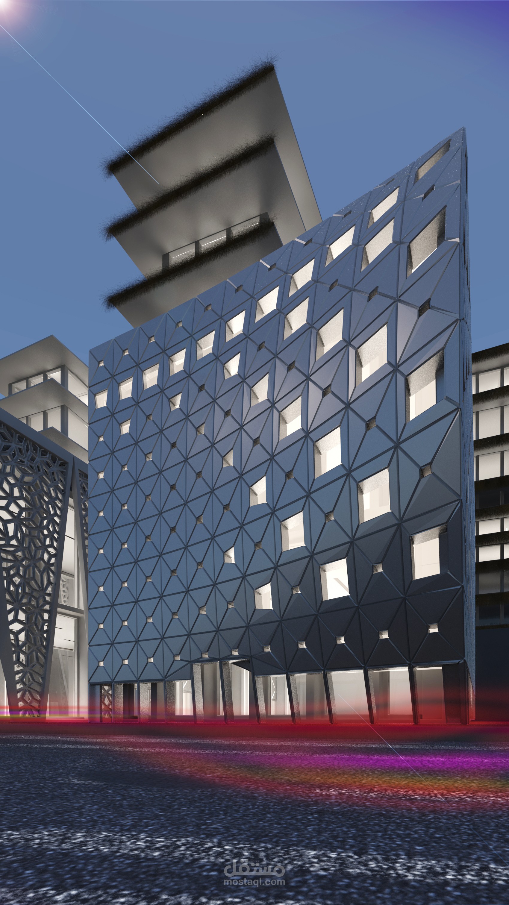 تصميم واجهة commercial facade design