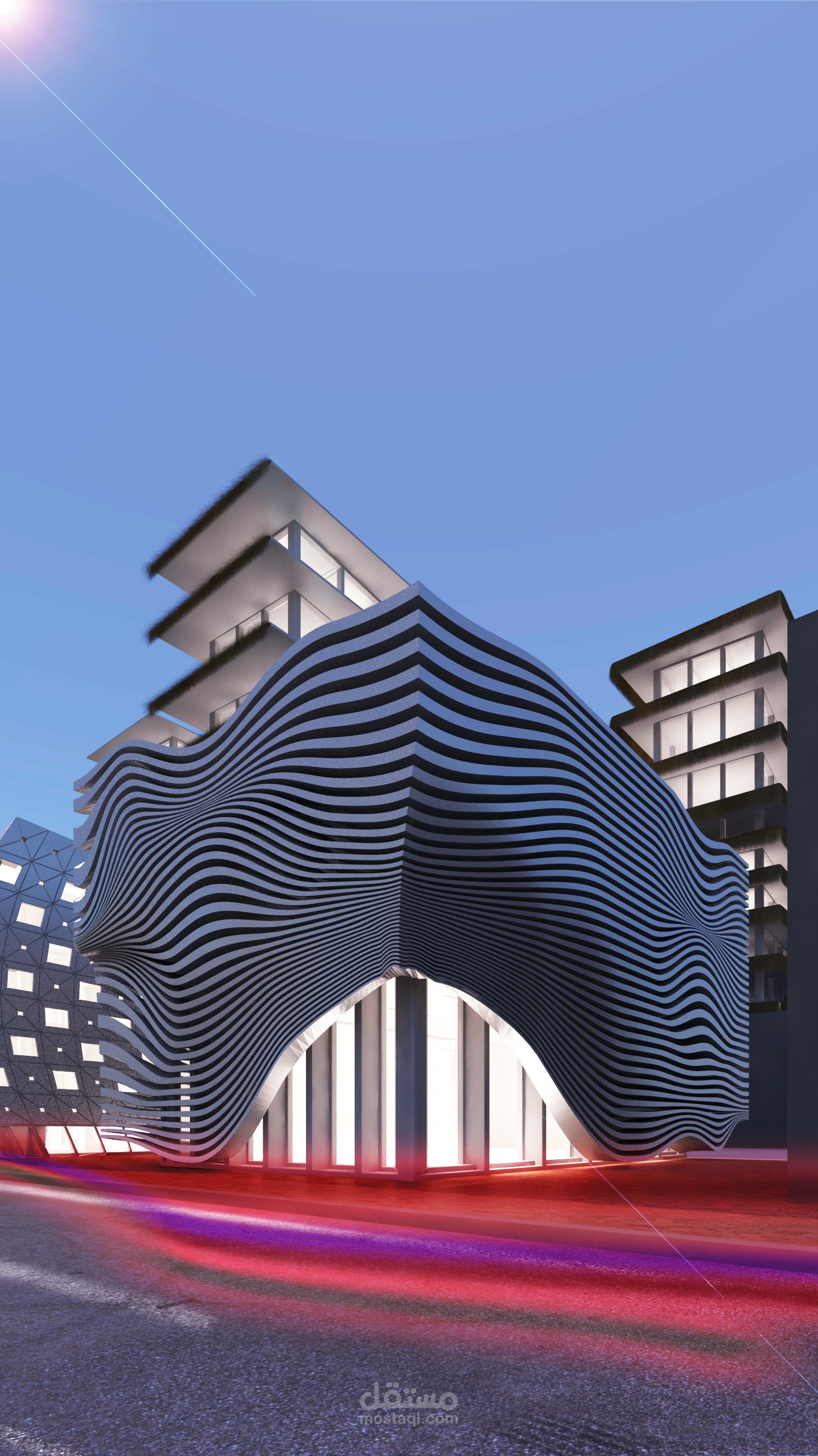 تصميم واجهة commercial facade design