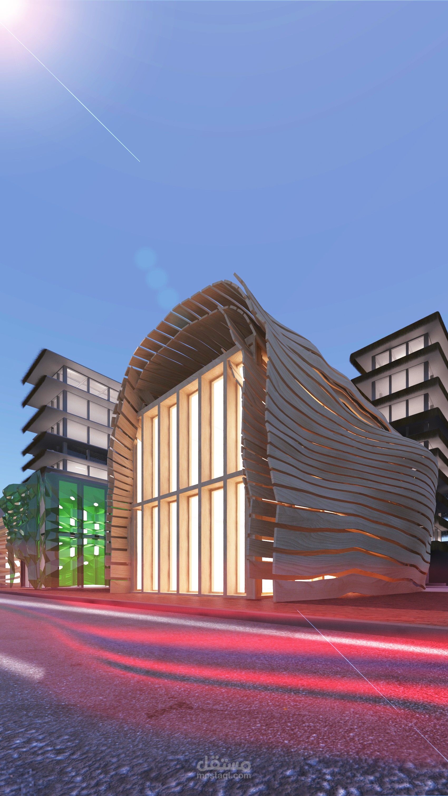 تصميم واجهة commercial facade design