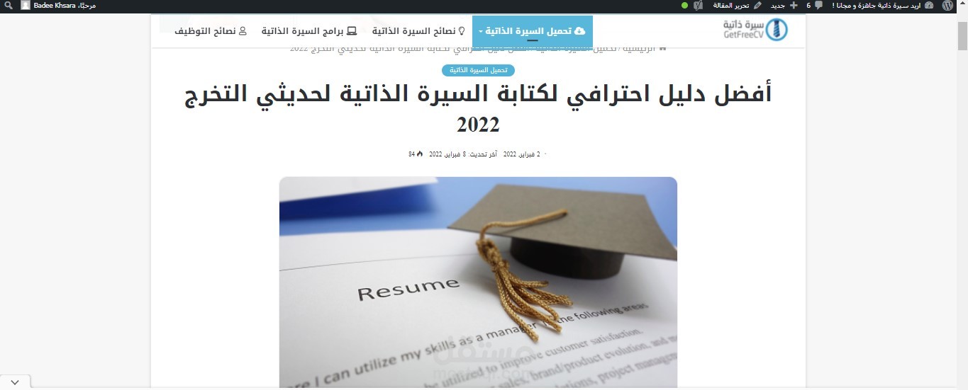 دليل شامل في السيرة الذاتية Wordpress