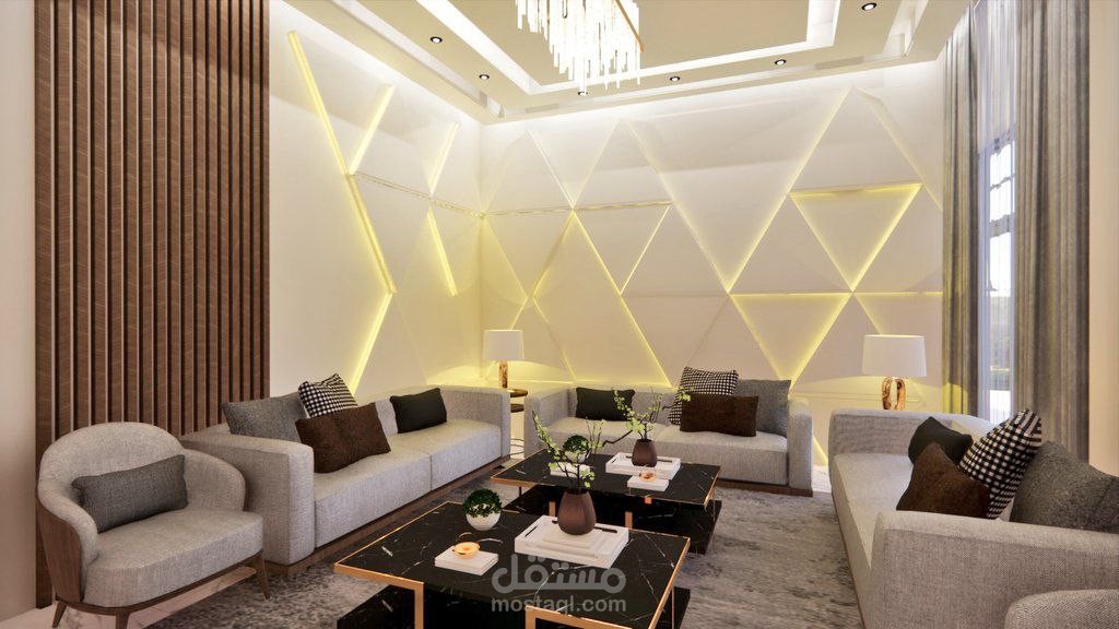 تصميم مجلس رجال بمساحة صغيرة