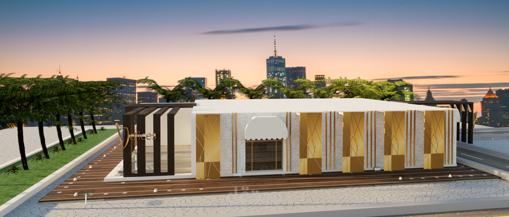 واجهة مقهى ومطعم