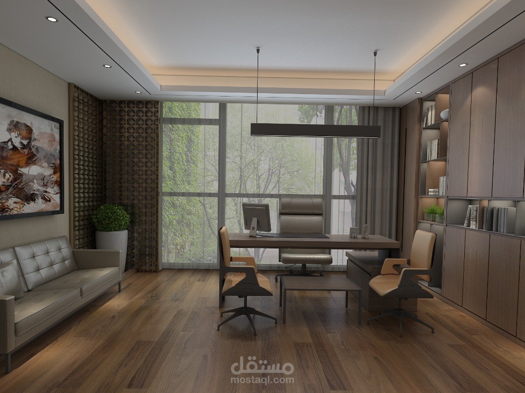 تصميم لمكتب بشكل بسيط