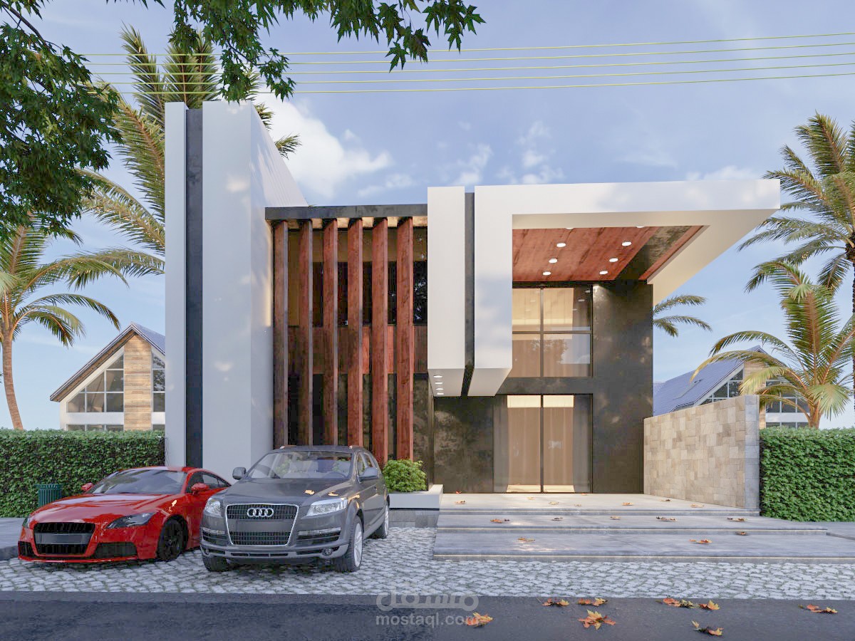 تصميم خارجي لفيلا في الامارات