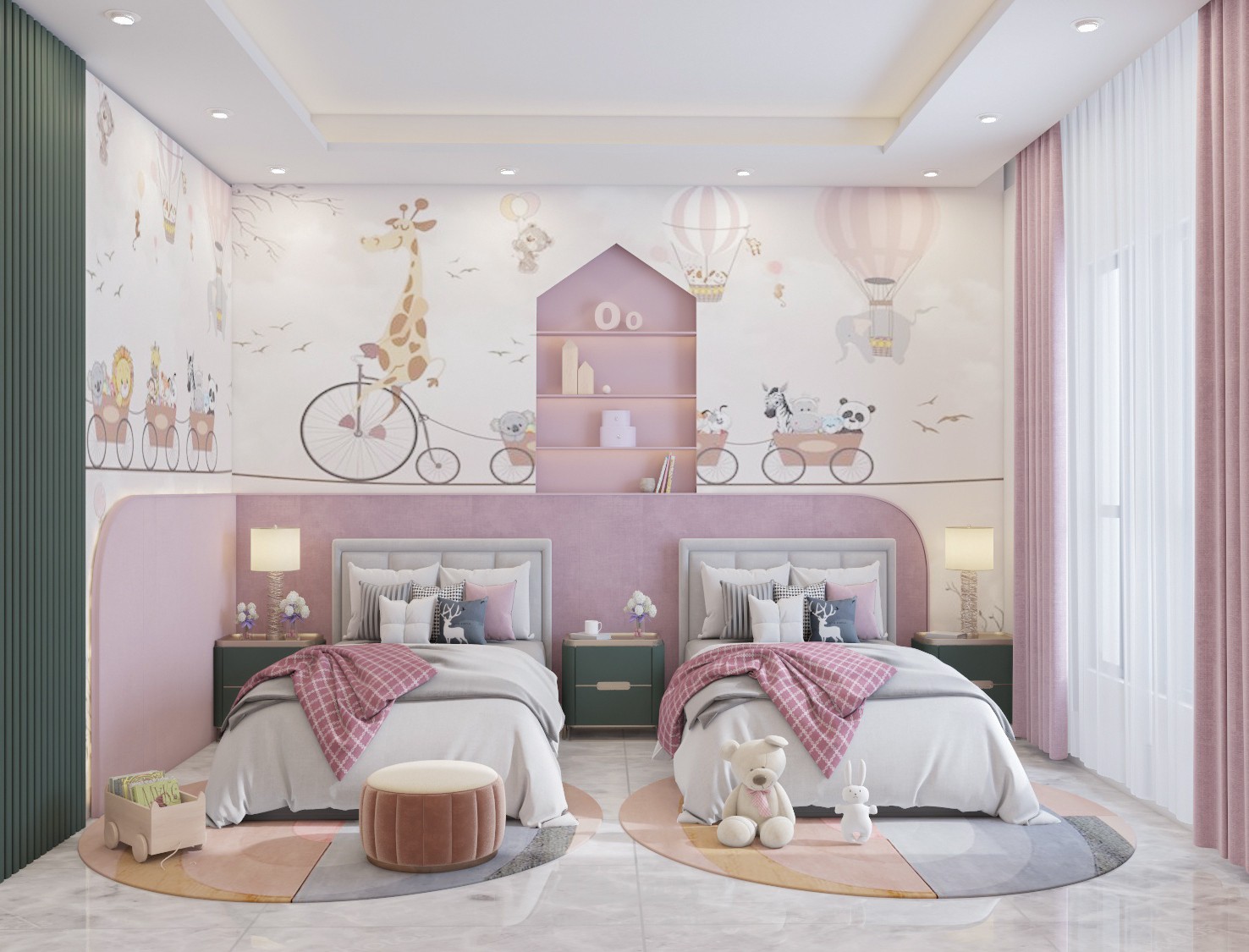 غرفة نوم لبنتين صغار