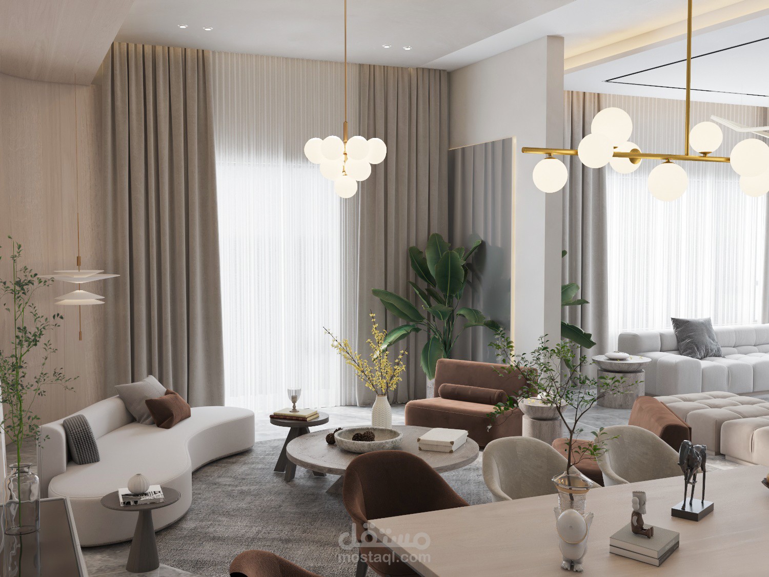 تصميم معيشة مع طعام