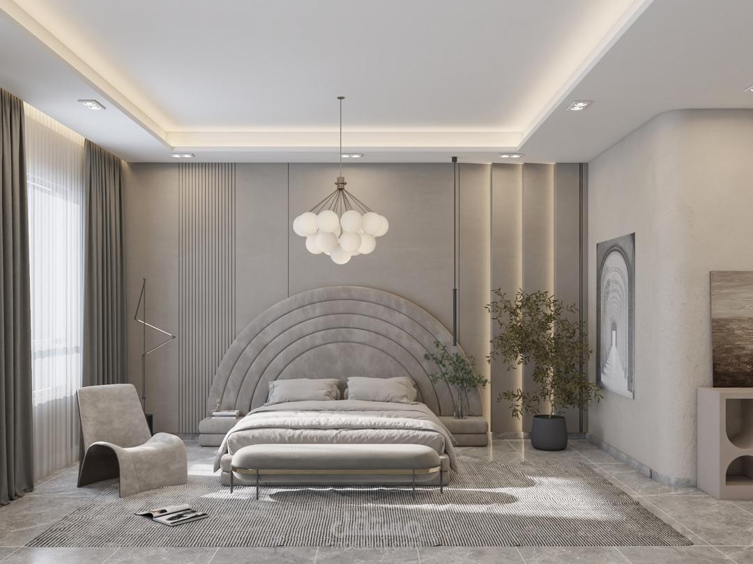 تصميم مميز لغرفة نوم بطراز مختلط ( بوهيمي + موديرن )