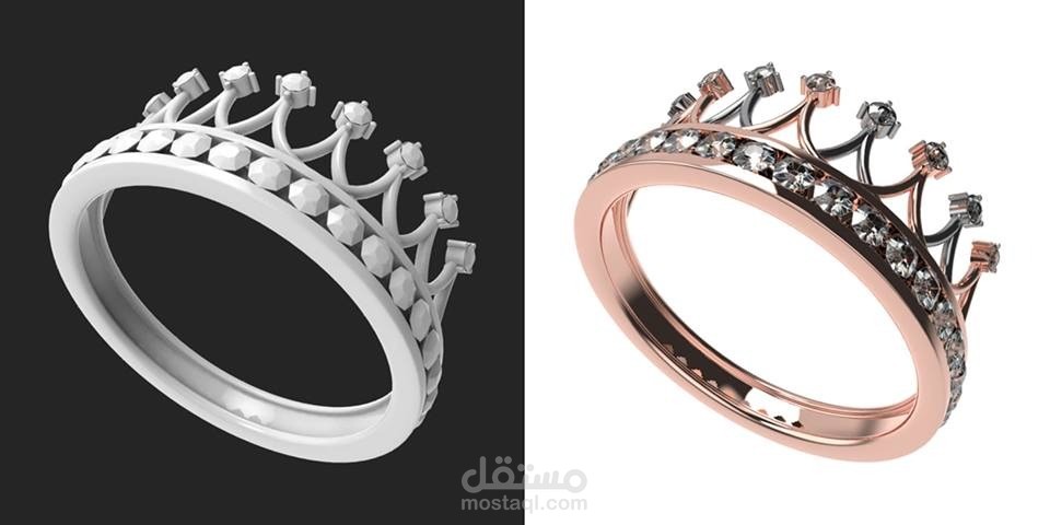 تصميم تاج ثلاثي الأبعاد