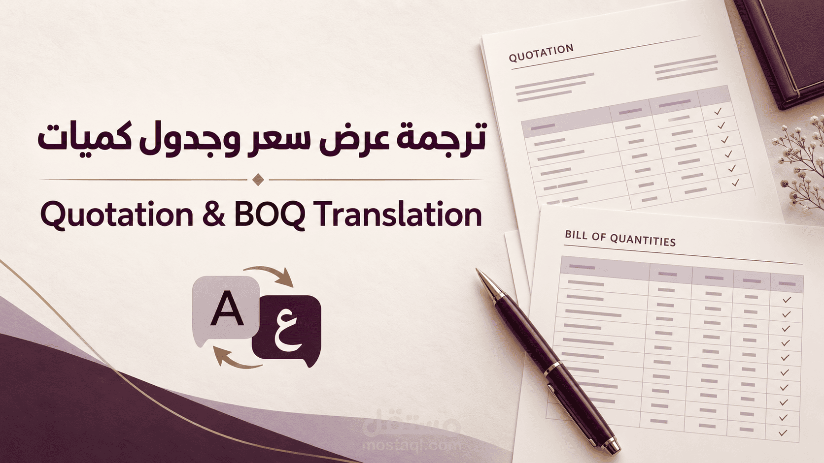ترجمة عرض سعر وجدول كميات | Quotation & BOQ Translation