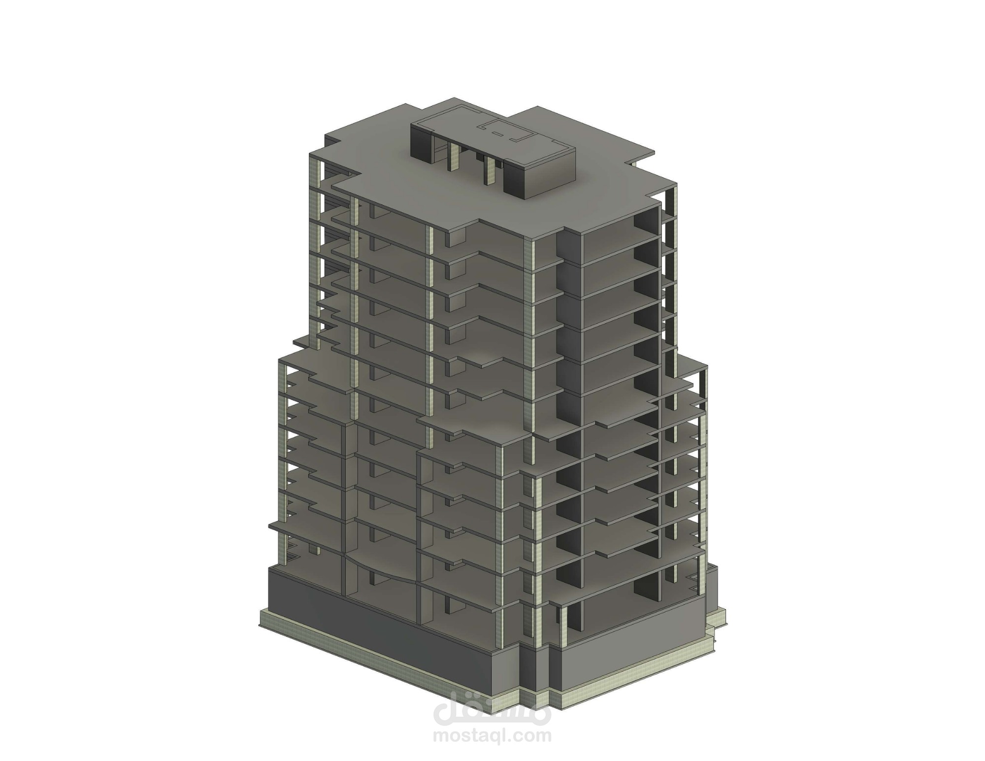 تصميم إنشائي ونمذجة BIM لبرج سكني (High-Rise Building) باستخدام Revit & AutoCAD