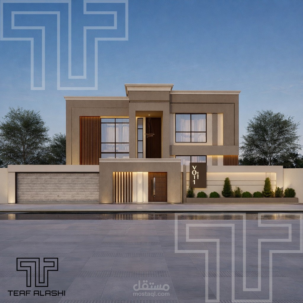 تصميم واجهة فيلا عصرية – المملكة العربية السعودية
