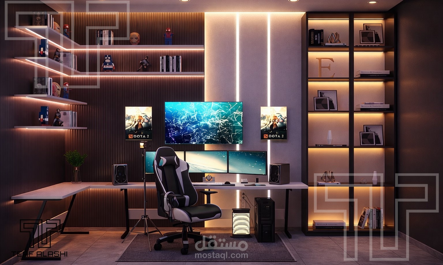 تصميم غرفة ألعاب داخلية مودرن – Gaming Room Design