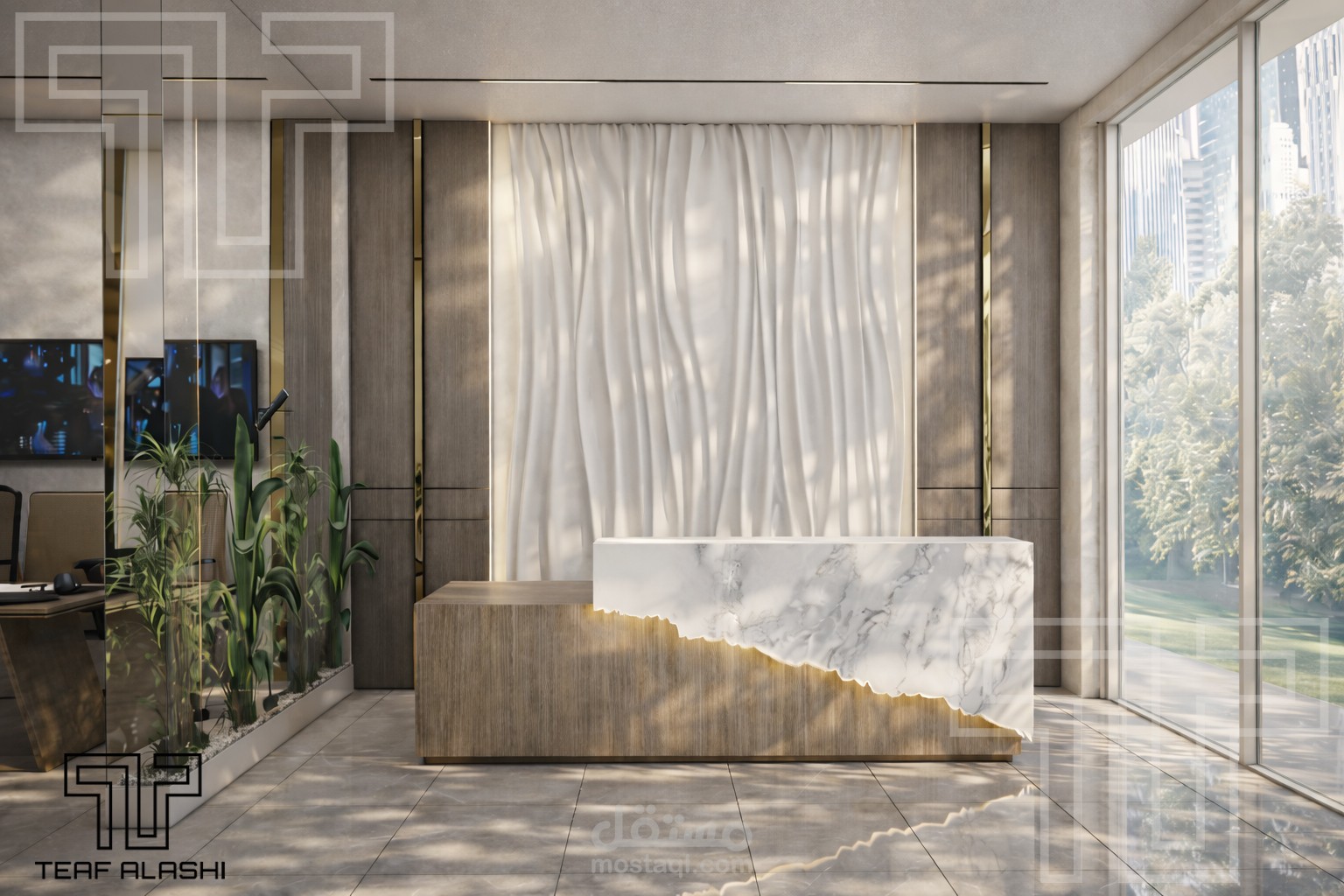 تصميم مكتب شركة مقاولات مودرن – المملكة العربية السعودية