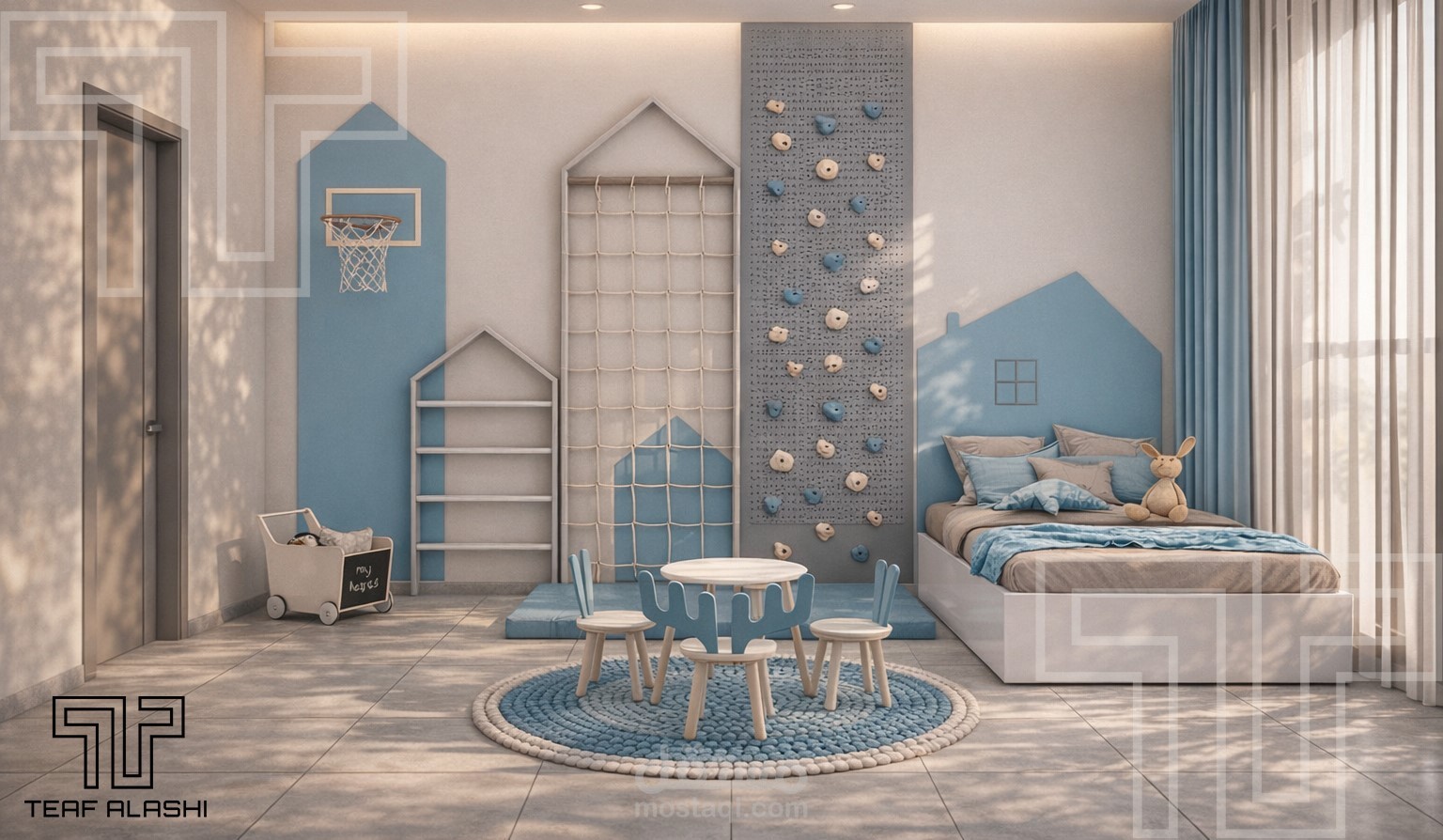 تصميم غرفة نوم أطفال مودرن – فيلا فاخرة في الإمارات (UAE)