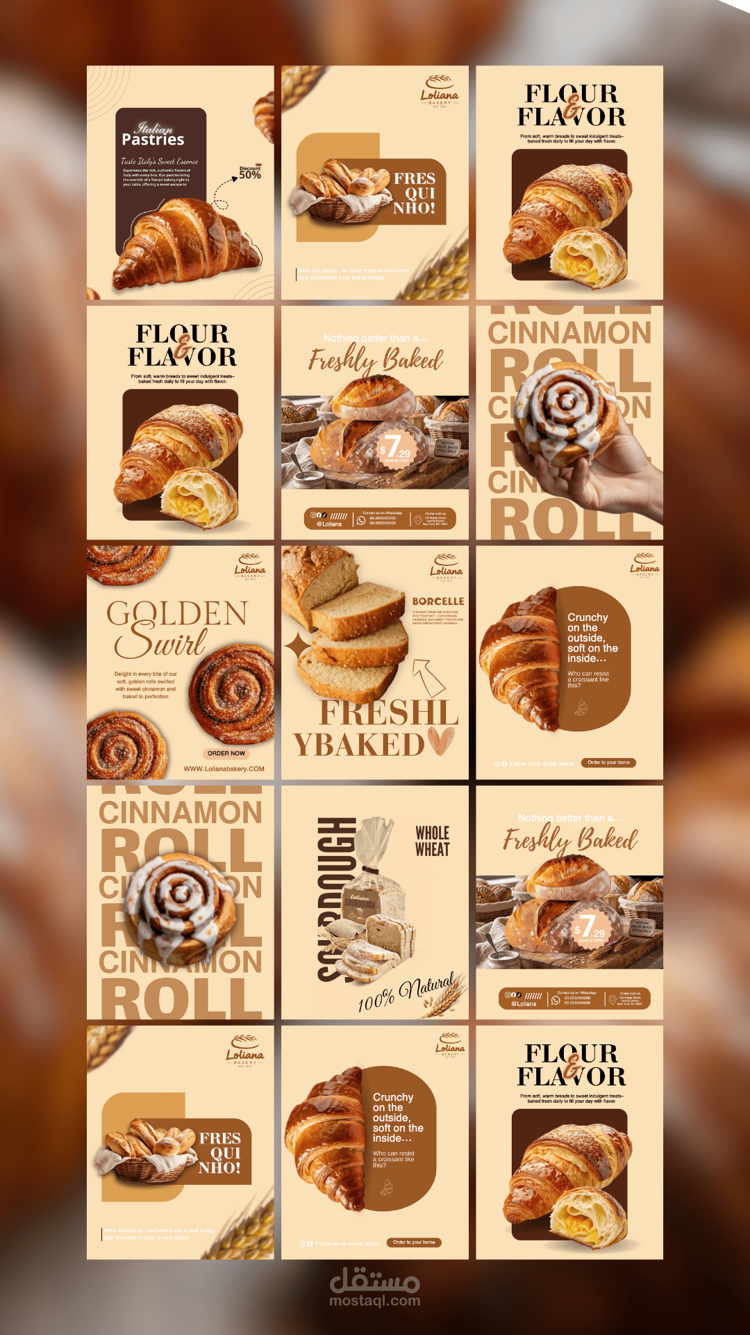 Bakery Social Media Kit - Fresh Bread Campaign