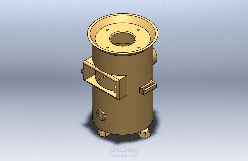 تصميم نموذج أولي لمدفأة تعمل على الحطب