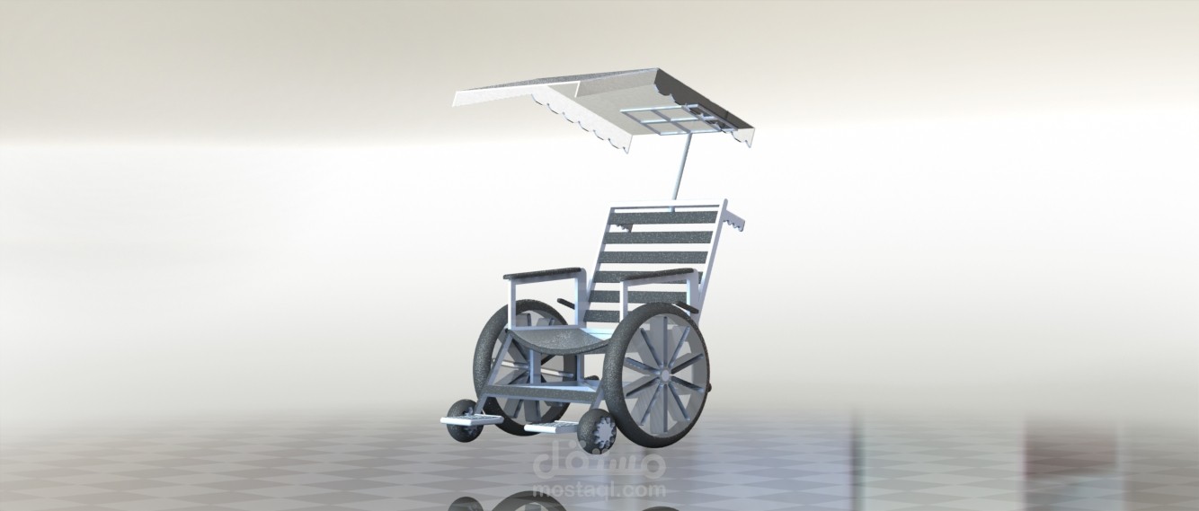 تصميم مظلة قابلة للطي لتركيبها على كرسي متحرك لذوي الاحتياجات الخاصة