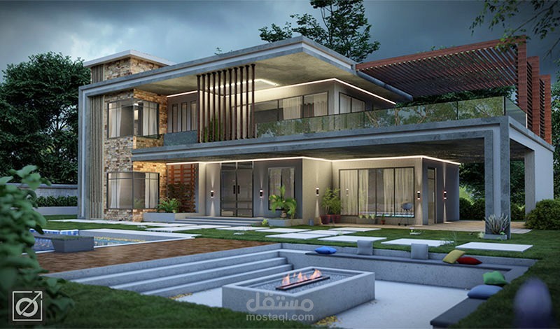 Modern villa exterior design