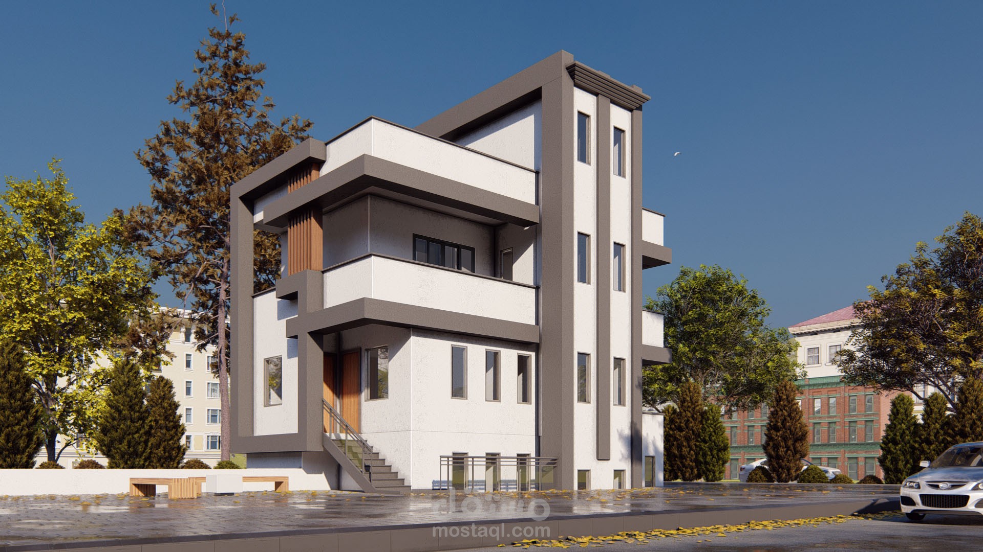 Exterior design for a commercial and residential building