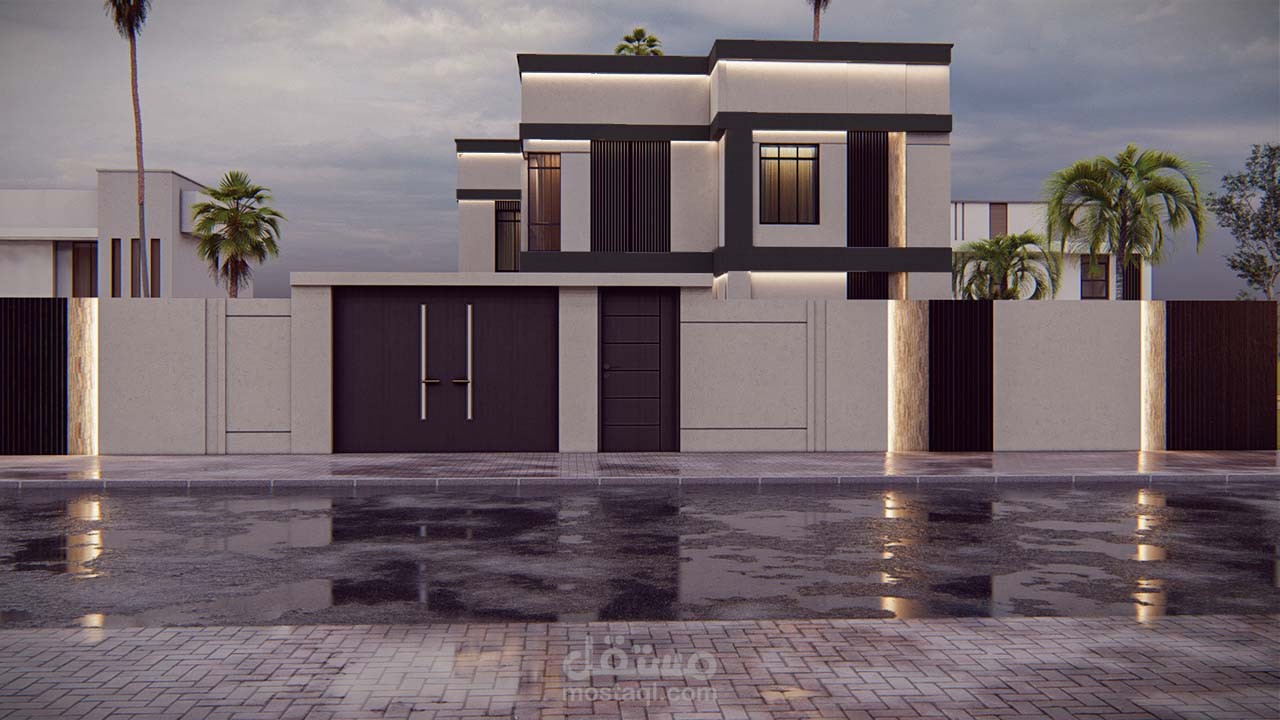 تصميم خارجي لواجهة في المملكة السعودية