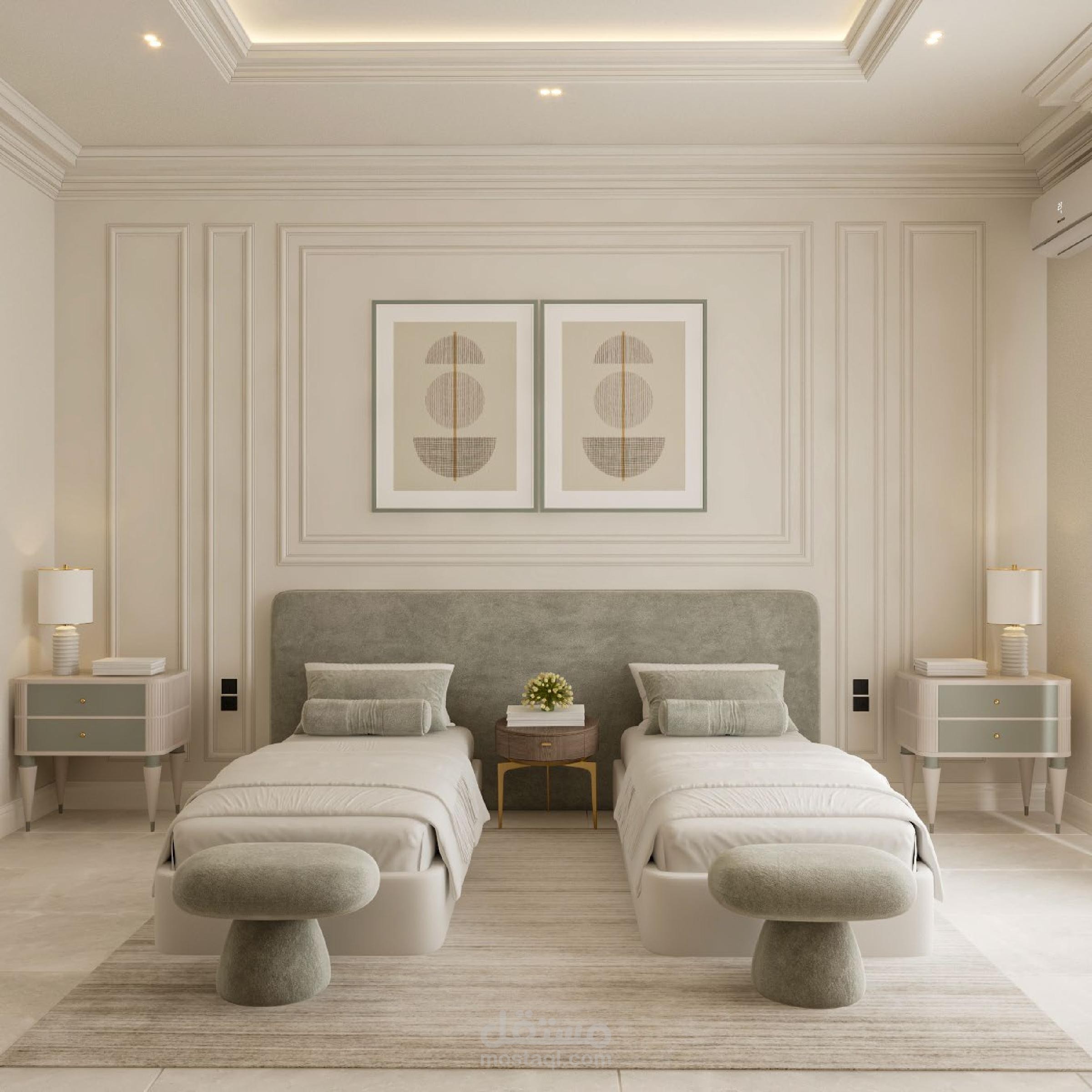 Interior design for a villa (bedroom)