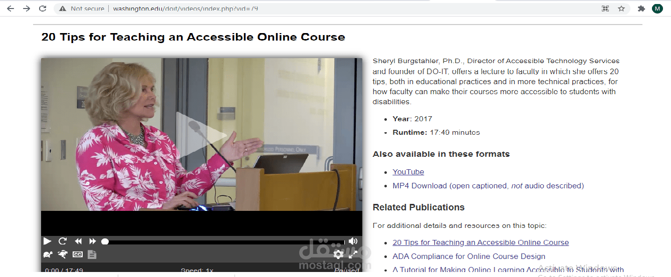 ترجمة فيديوهات لمنصة DO-IT لذوي الاحتياجات الخاصة