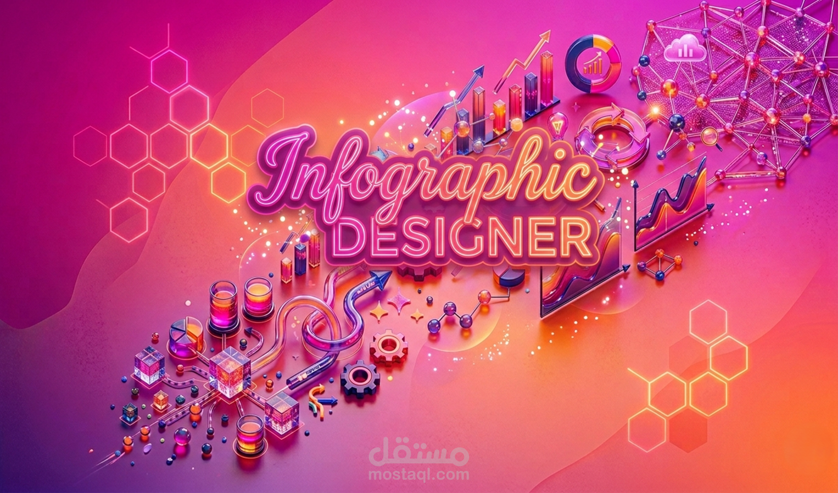 تصميم مخططات بيانية (Infographic) احترافية لتقاريرك وأبحاثك.