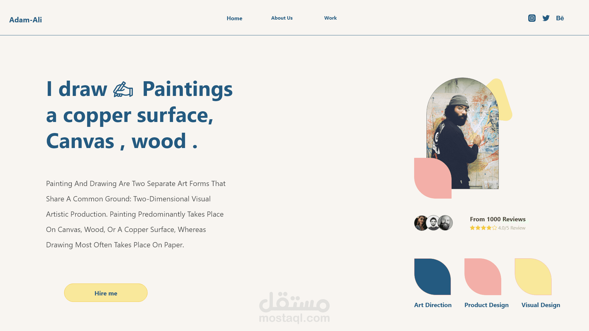 Painting landing page