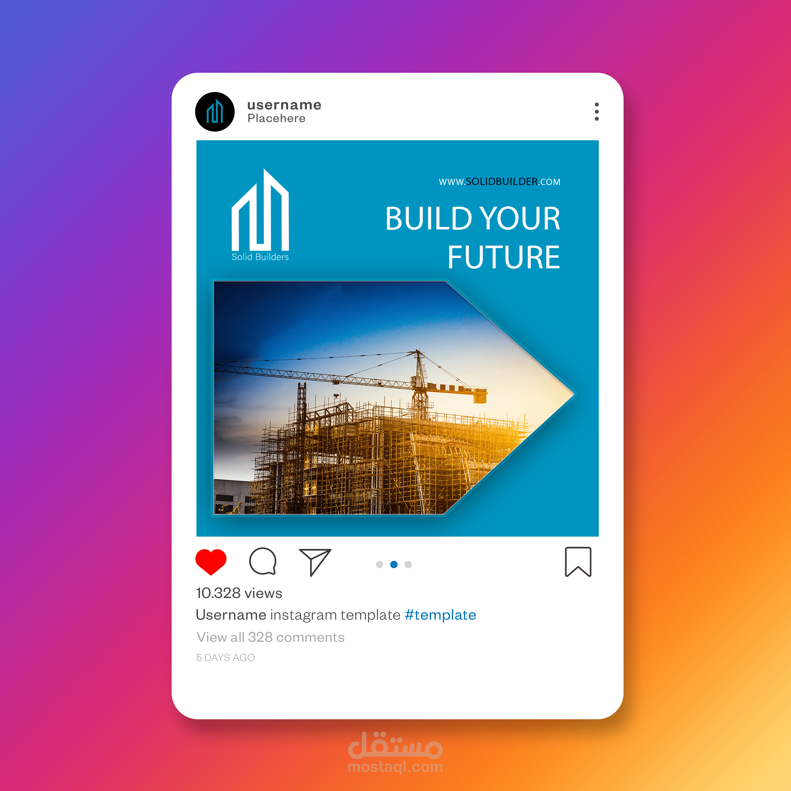 تصميمات سوشيال ميديا لشركة Solid Builder