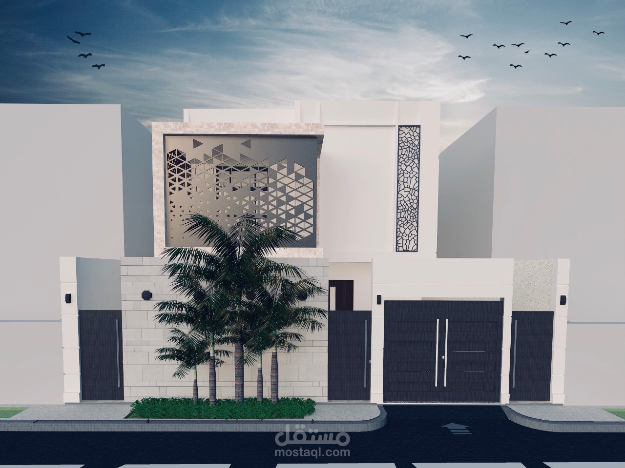 تصميم واجهة لفيلا في الرياض
