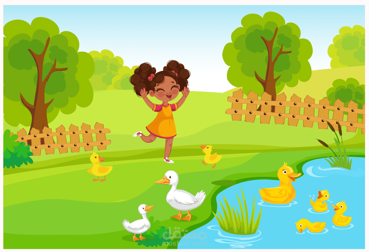 تصميم مشاهد توضيحية خاصة بكتاب اطفال تعليمي مع تصميم وتنسيق داخلي للكتاب