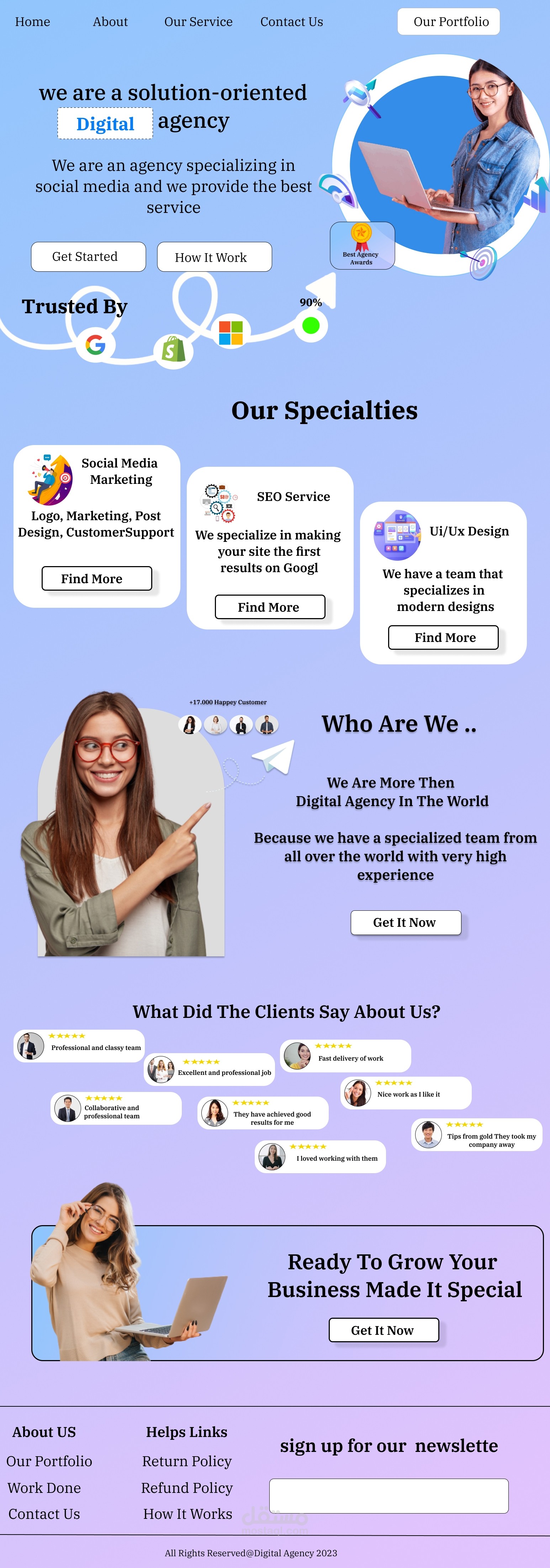 موقع شركة متخصصة بالديجتال ماركتينج