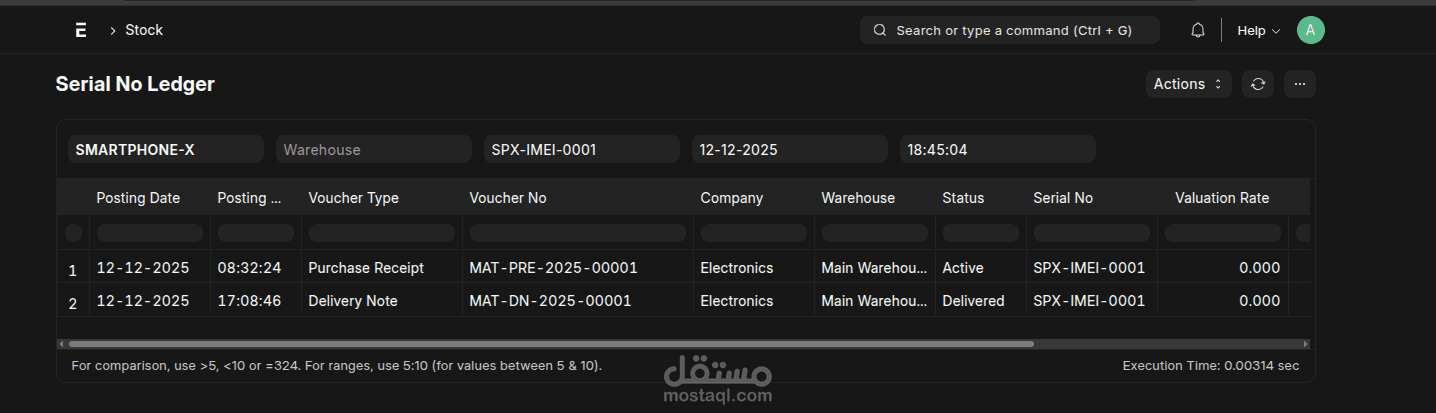 Electronic devices lifecycle tracking with serial numbers, inventory aging, and automated notifications built on Frappe / ERPNext.