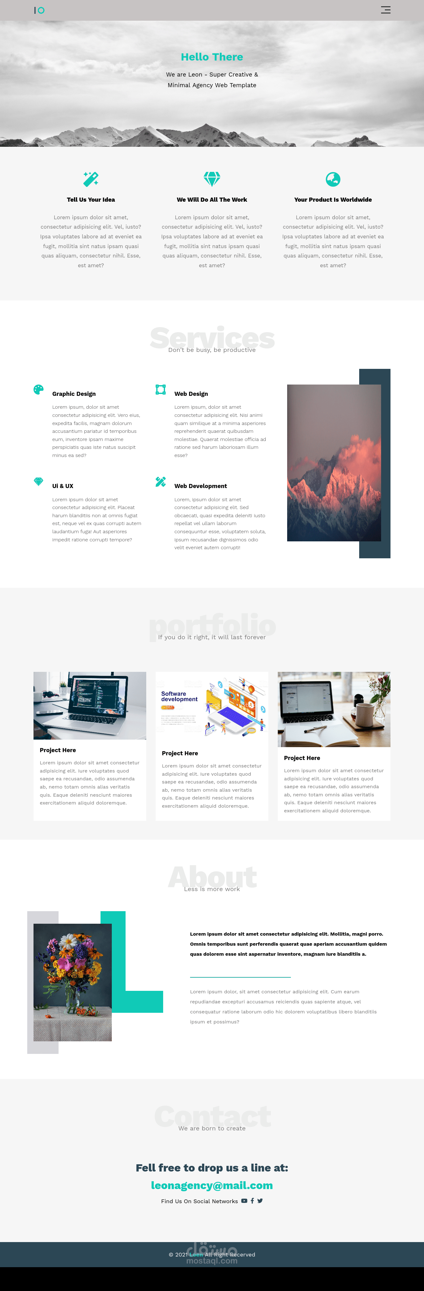 تصميم landing page