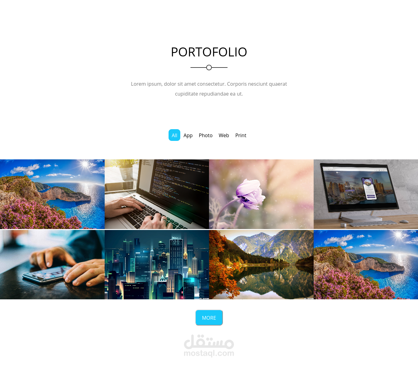 تصميم قسم معرض الاعمال Portofolio