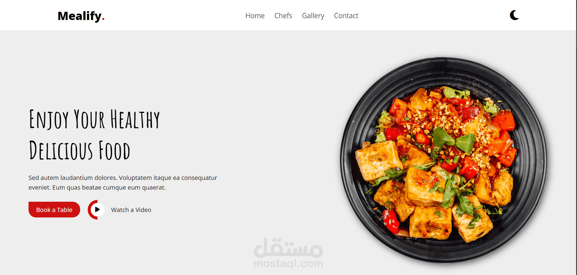 mealify web page with html&css