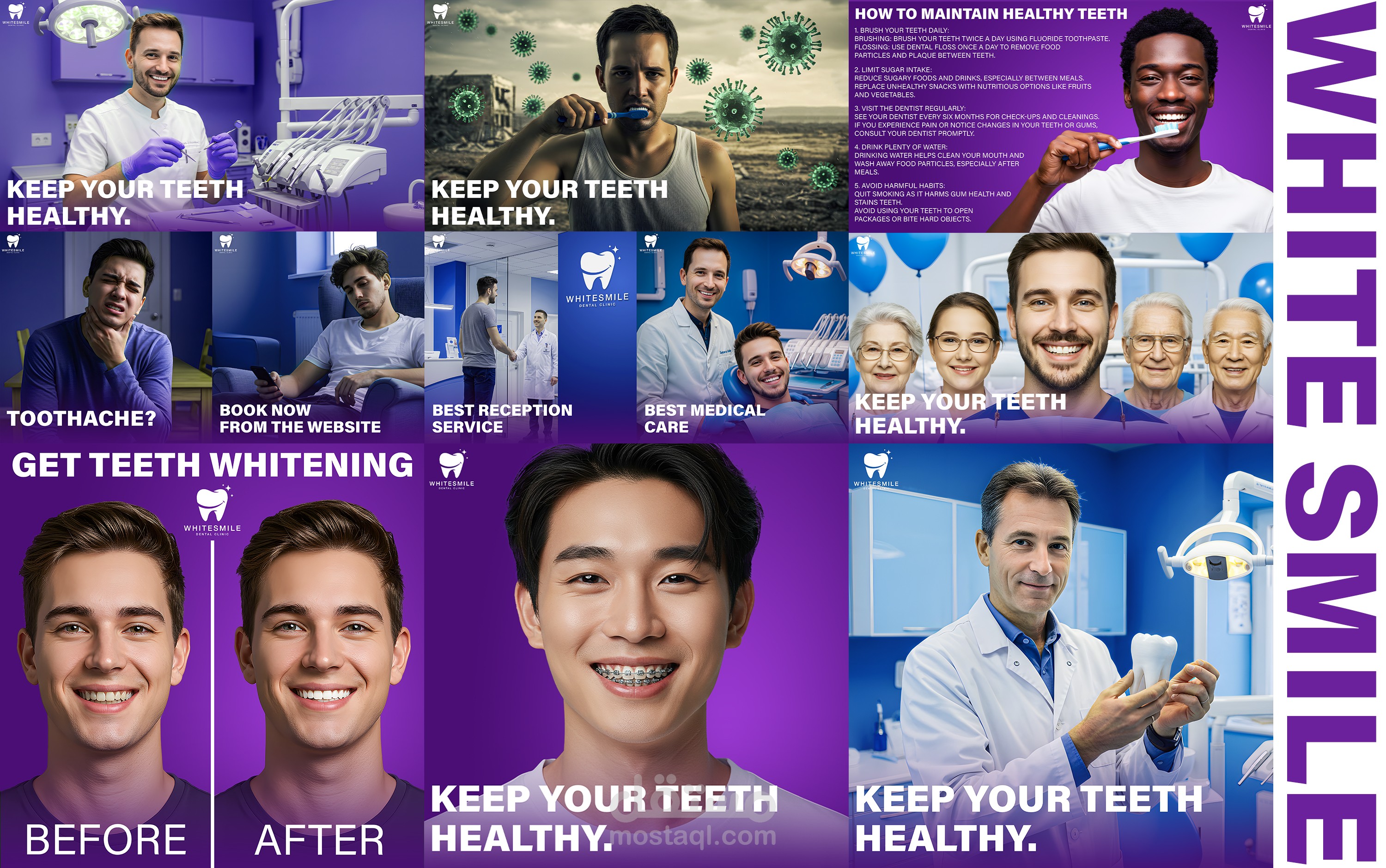 A collection of designs for a dental clinic