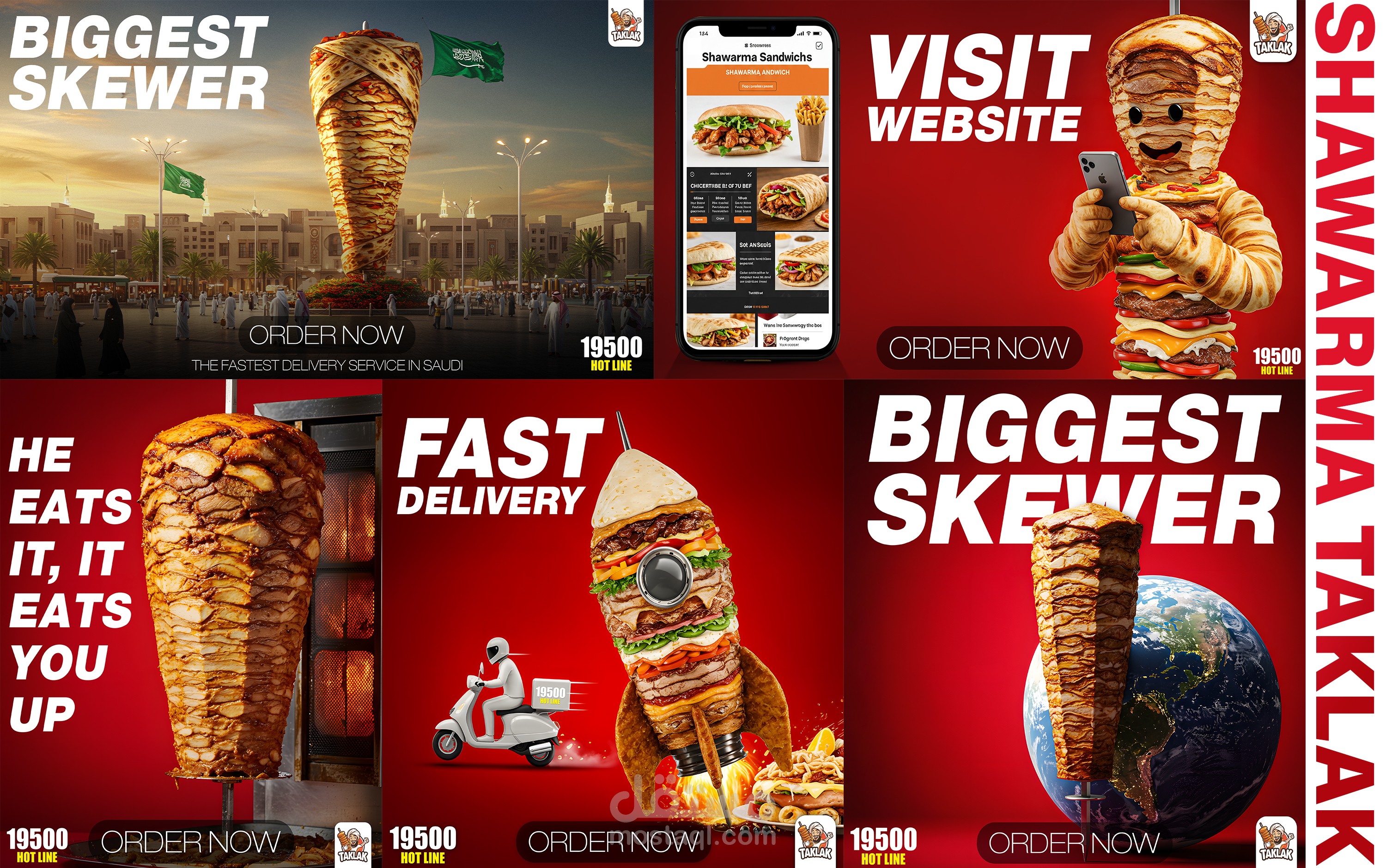 A collection of posts for a Syrian shawarma restaurant