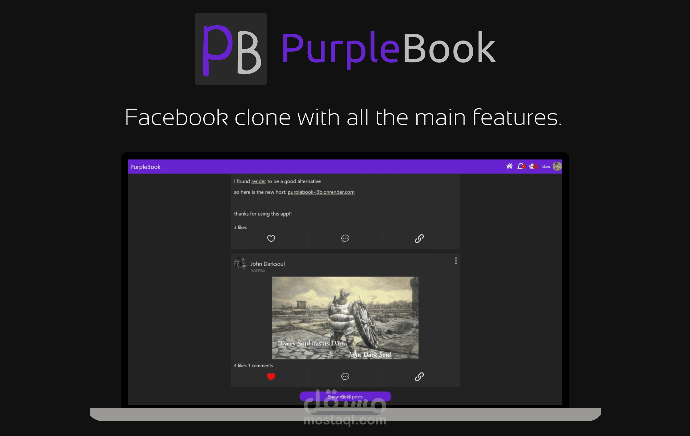 PurpleBook: Facebook clone