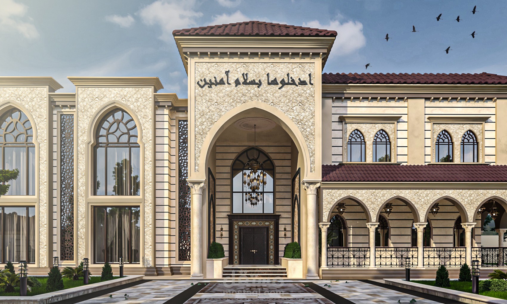 تصميم لفيلا سكنية مع دراسة الاندسكيب وتنسيق الحدائق
