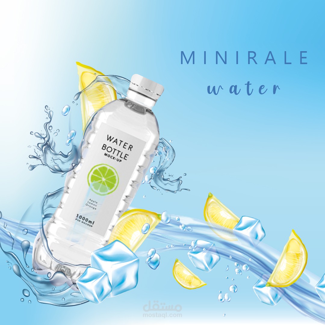 تصميم  دعائي لماء معدني