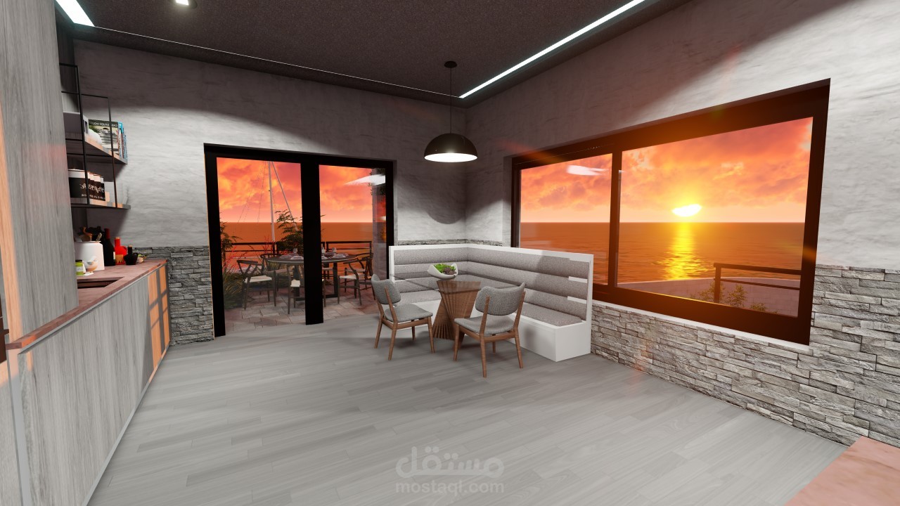 تصميم لفيلا تطل على البحر