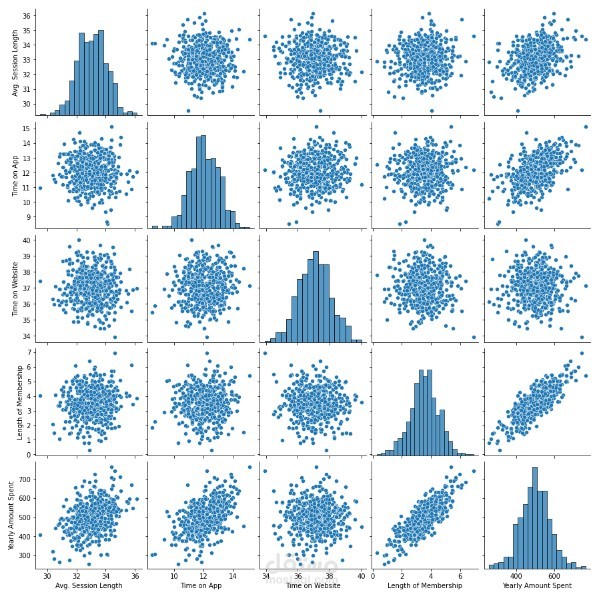 تحليل بيانات استكشافي وبناء نموذج انحدار خطي لاتخاذ قرار حول فاعلية موقع الويب او تطبيق الموبايل في التجارة الالكترونية