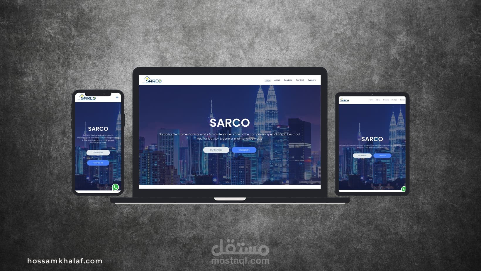 موقع تعريفى ووردبريس و Elementor لشركة SARCOEM