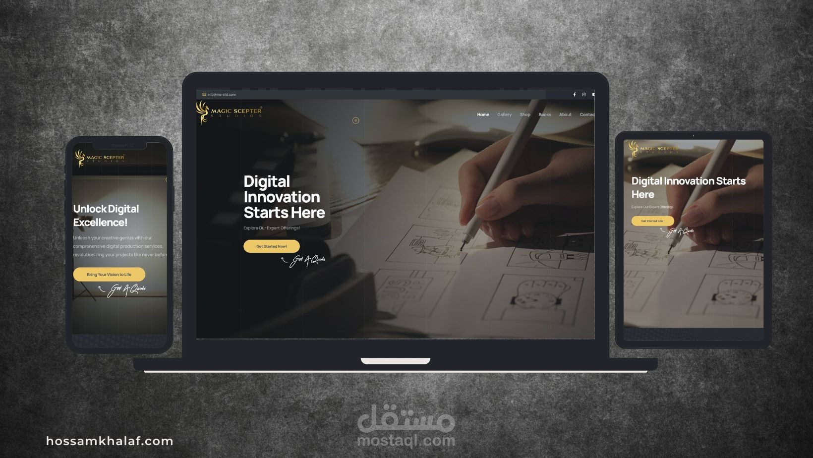 موقع لستوديو تصميم و موسيقى شركة WordPress & Elementor