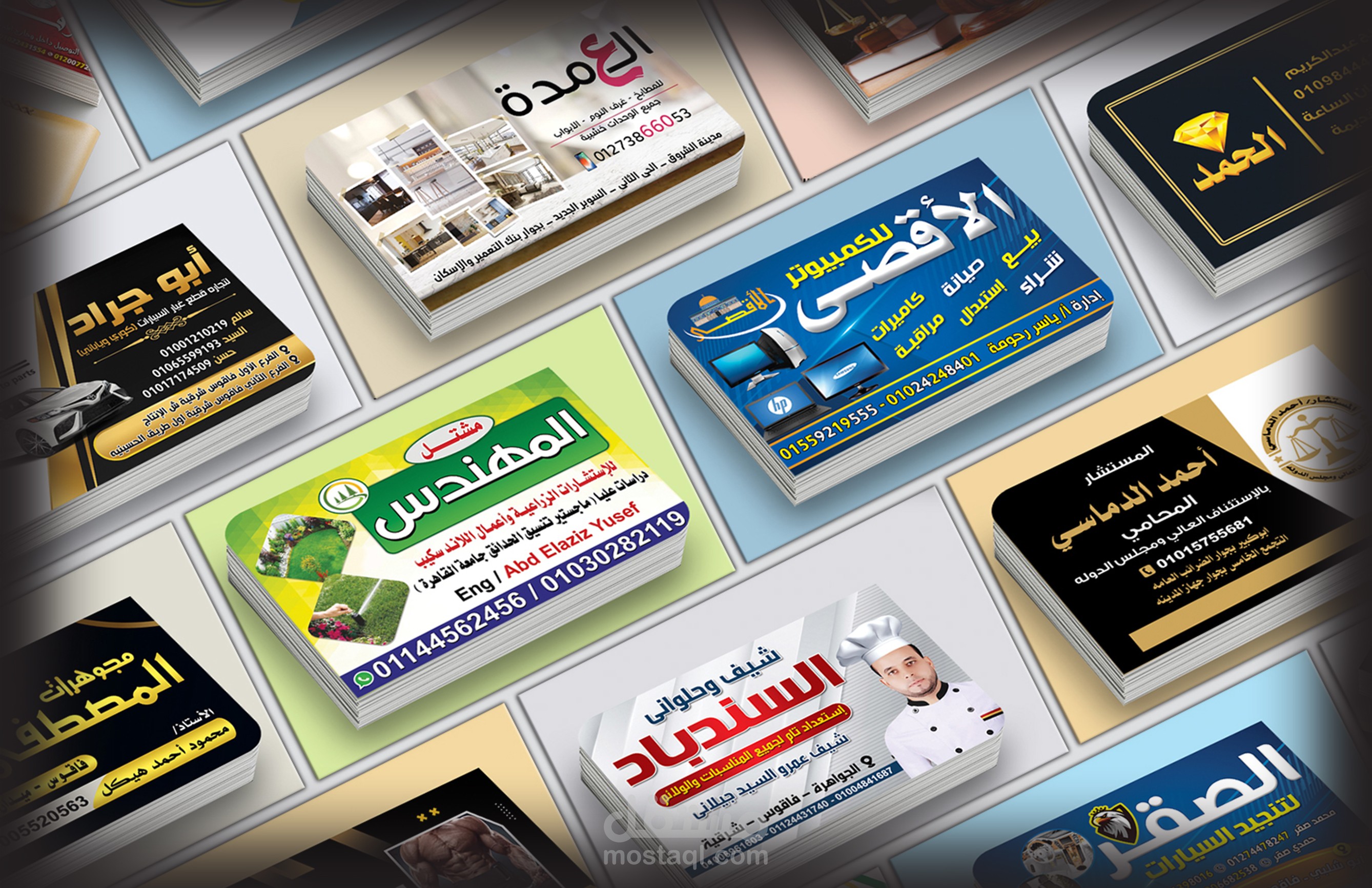 تصميم بطاقة عمل احترافية (بزنس كارد)